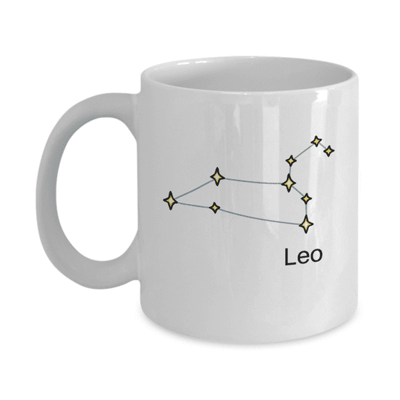 Leo Zodiac Name Constellation Coffee Mug White Unique Large Big White Coffee cup 11 oz