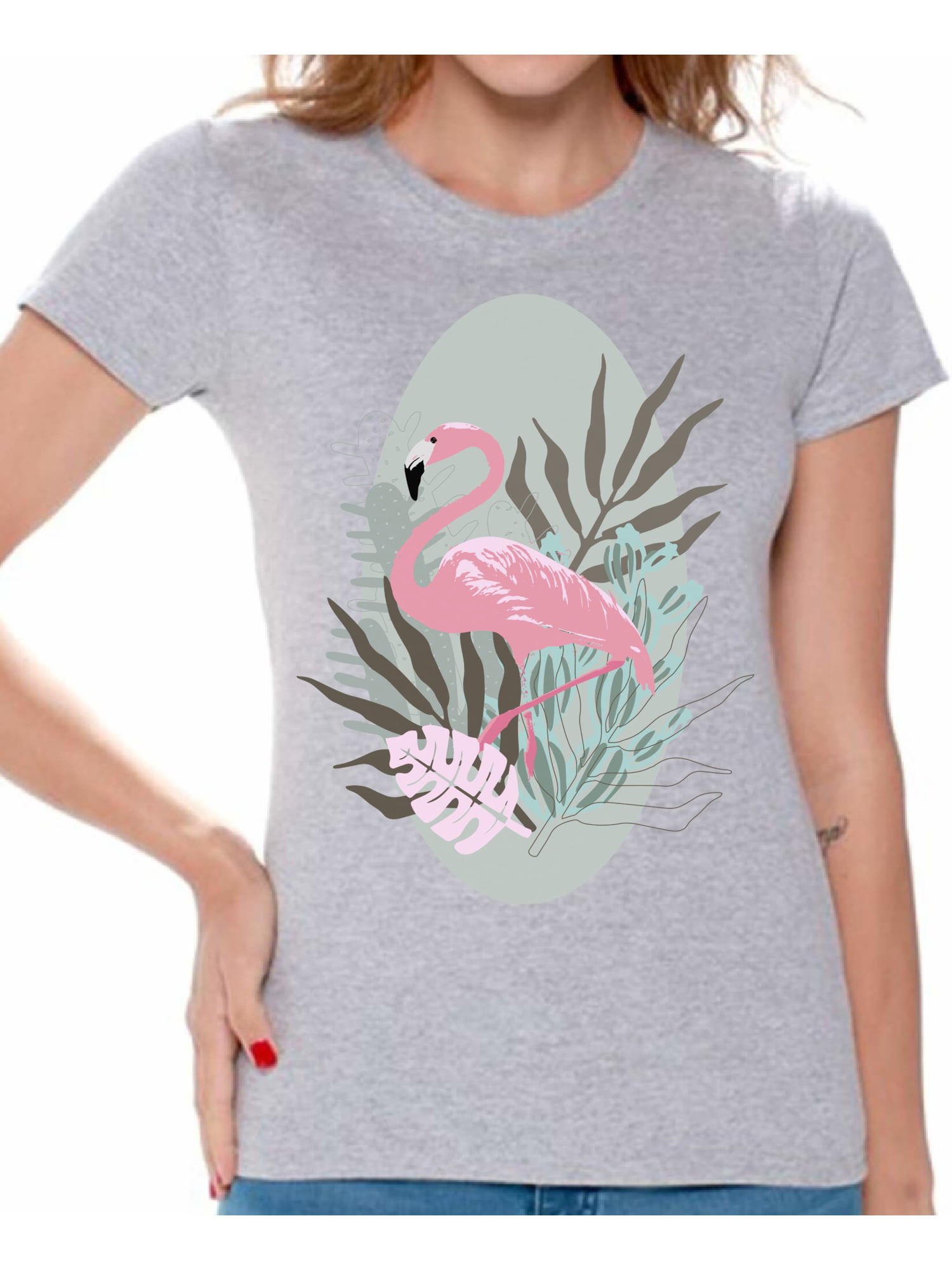 Awkward Styles Tropical Flamingo Womens T-Shirt Pink Flamingo Tshirt ...