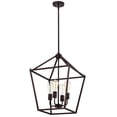 thumbnail image 2 of RADIANCE goods Industrial 4 Light Oil Rubbed Bronze Inverted Pendant Ceiling Fixture 16" Wide, 2 of 11