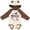 Natural & Brown w Ears, variant on Inktastic Fibromyalgia Awareness butterfly ribbon Boys or Girls Long Sleeve Baby Bodysuit