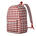 thumbnail image 2 of Red and White Checkered Backpack for School,Cute School Bag,Schoolbag with Adjustable Shoulder Straps & Padded Back,15.7"x11.8"x5.5", 2 of 5