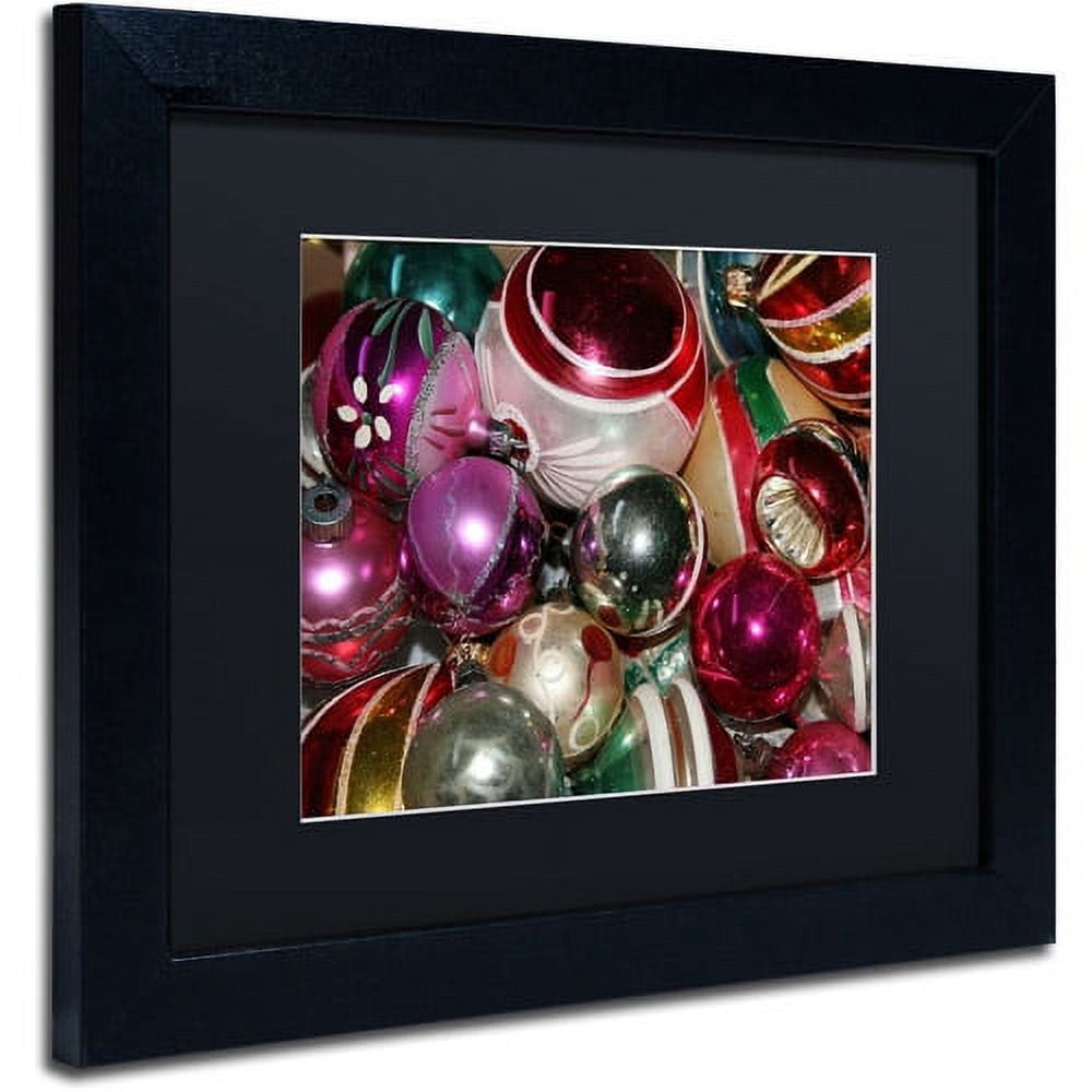 Trademark Fine Art "Vintage Christmas" Canvas Art by Patty Tuggle, Black Matte, Black Frame
