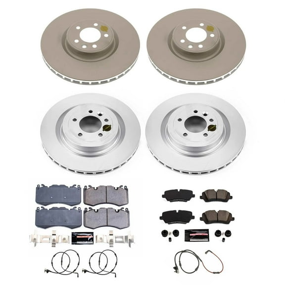 PowerStop Front and Rear Geomet Coated Brake Rotor and Pad Kit Fits: LAND ROVER Select Models CRK8789