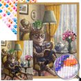 thumbnail image 1 of 5D DIY Taladro Parcial AB Diamante Pintura Gato Libros Lectura 45x55cm, 1 of 9
