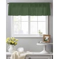 thumbnail image 3 of Solid Dark Green Valance Curtains for Kitchen/Living Room/Bathroom/Bedroom Window, Retro Minimalism Abstract Denim Texture Rod Pocket Small Topper Half Short Window Curtains Sheer Scarf 54"x18", 3 of 8