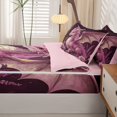 thumbnail image 5 of Homewish Kawaii Dragon Zipper Full Size Comforter Sets with Fitted Sheet and 2 Pillowcases,Lavender Rose Floral Zipper Bedding Set,Pink,Pink Reversible,4pcs, 5 of 8