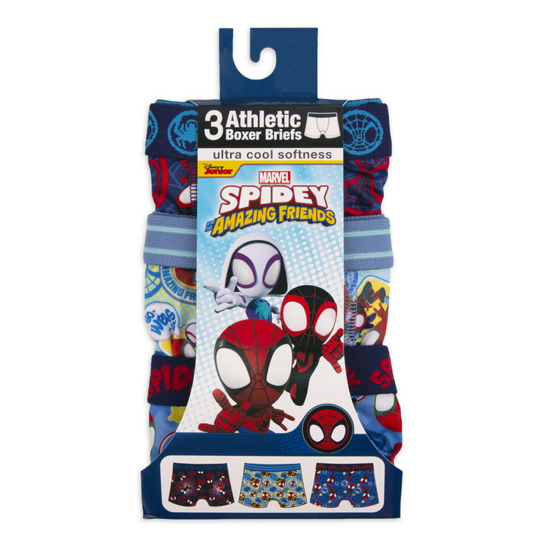 Toddler Size 4T White, Red & Blue Chibi Spidey Briefs With