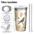 thumbnail image 4 of Pioneer Flower and Bird 10oz Tumblers Stainless Steel Tumbler with Lid and Straw,Vacuum Insulated Double Wall Travel Tumbler Cups with Cleaning Brush for Coffee, Tea, 4 of 4
