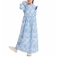 thumbnail image 4 of YunPes Girls Floral Dress Long Sleeve Waist Middle and Large Children Cute Comfortable Long Dress Casual Dress Dresses for Toddler Girls, 4 of 9