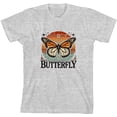 thumbnail image 3 of Butterfly Youth Heather Gray Crew Neck Short Sleeve Tee-XL, 3 of 4
