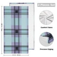 thumbnail image 2 of Cute Purple and Black Plaids Hand Towel Absorbent Bath Towels for Bathroom Sports Gym 28" x 14" Set of 2, 2 of 8