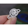thumbnail image 2 of Oryn Jewelry 1.8 Ct Round Brilliant Cut Moissanite Ring - 14K White Gold Plated Anniversary Wedding Ring - Fine Occasion Engagement Ring Gift for Her, 2 of 4