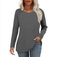 thumbnail image 5 of Bovxnpu Fall Winter Plus Size Tops for Women, Womens Long Sleeve Shirt Tops Loose Casual Fall Thick T Shirts Winter Outs Trendy Clothes, 5 of 9