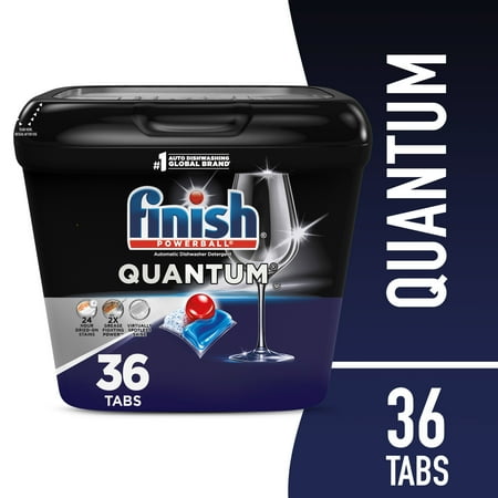 Finish Quantum Dishwasher Pods, No Pre-Rinse Dishwasher Detergent Tabs Soap, Advanced Clean, 36 Count