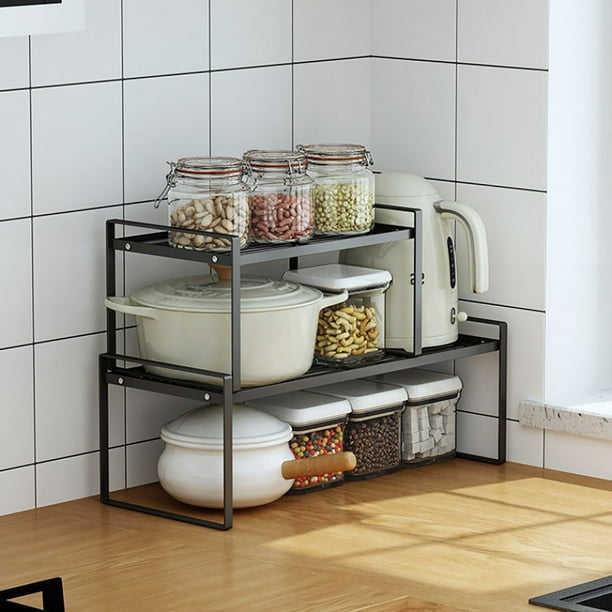 Stackable Kitchen Storage Shelf Rack, Interior Kitchen Cabinet Shelves