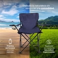thumbnail image 4 of Silla Plegable de Camping Reforzada Con Portavasos y Bolsa de Transporte Color Azul Marino, 4 of 6