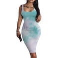 thumbnail image 2 of 2026 Womens Clothing under $5 asdoklhq Womens Plus Size Dresses,Women's Gradient Print Sleeveless Tight O-Neck Short Dress Summer Dresses, 2 of 9
