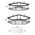 thumbnail image 2 of Bextsrack Corner Adhesive Shower Caddy, Rustproof Stainless Steel Bathroom Organizer, No Drilling Wall Mounted Rack, Black, 2-Pack, 2 of 7