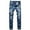 Blue, variant on Aoochasliy Mens Jeans Clearance Reduced Price Men's High-end Ripped Personality Camouflage Stitching Trendy Slim Jeans