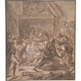 thumbnail image 3 of Johann Daniel Preissler 15x17 Black Modern Framed Museum Art Print Titled - Adoration of the Shepards (Late 17th-Mid-18th Century), 3 of 5