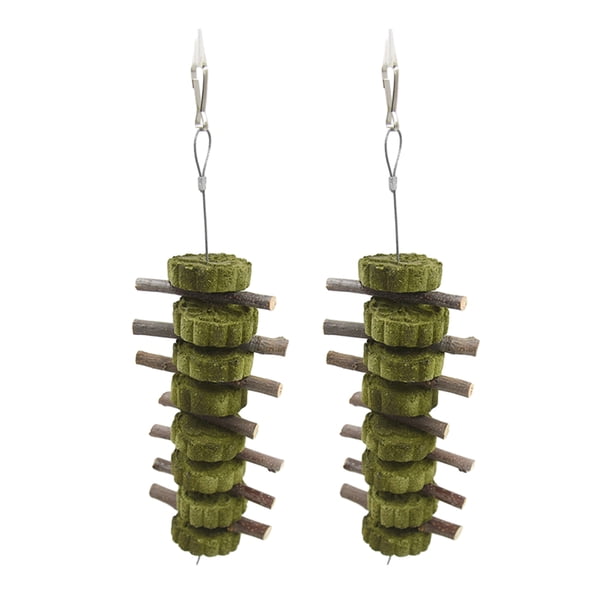 Greeniant 2 piezas de juguetes para masticar con forma de conejito y hámster, juguete para rechinar dientes naturales para mascotas pequeñas, Suministros de alimentación y agua para mascotas