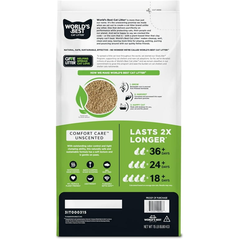 World's Best Cat Litter Clumping Formula, 15 Lb photo 2