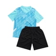 thumbnail image 3 of Sinleey Kids Boys Football Training Uniform Soccer Jersey Short Sleeve Shirts with Drawstring Mesh Sky Blue S, 3 of 7