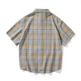 thumbnail image 4 of Leesechin Men Summer Plaid Button Shirt: Short Sleeve Casual Collar Clothing with Pocket, 4 of 9