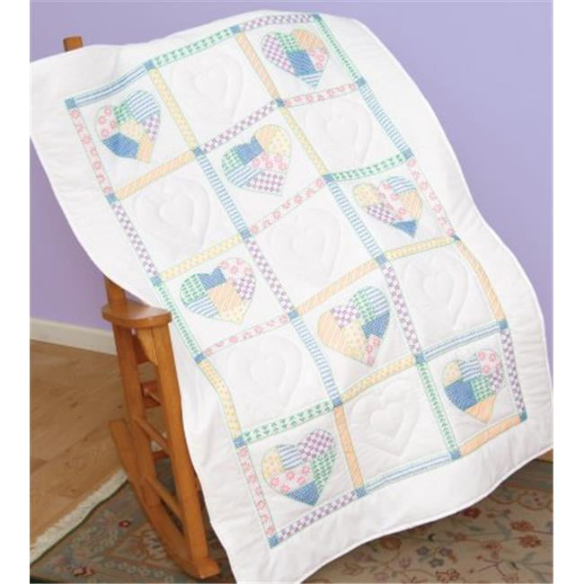 40 by 60-Inch Jack Dempsey Stamped White Lap Quilt Top Sunbonnet Sue