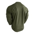 thumbnail image 6 of XUANTAOO Mens Shirt Long Sleeve Button Down Crewneck Henley Shirts Basic Green Tshirt with Button Mens Workout Shirts, 6 of 6