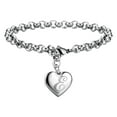 thumbnail image 5 of Dainty Bracelets for Women Initial Charm Bracelets for Teen Girls Stainless Steel Heart Charm Bracelets for Women 26 Letters Alphabet Bracelet Jewelry Gifts for Teenage Girls, 5 of 11