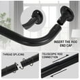 thumbnail image 3 of Curtain Rods for Windows 18 to 118 Inches, Wrap Around Drapery Rod, Wall Mounted Ceiling Mounted Curved Blackout Curtains Rod for Living Room Window, 3/4 Inch Diameter, Black, 1 Pack, 3 of 6