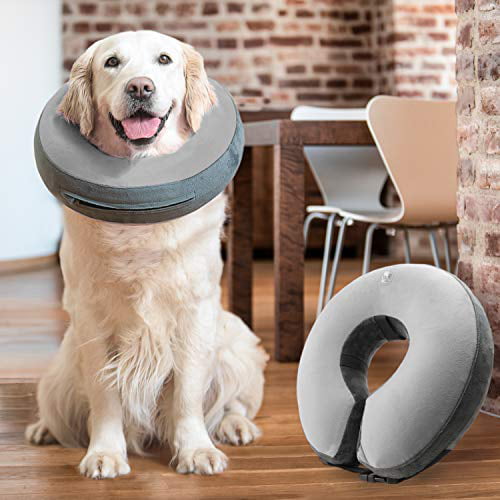 GoodBoy Comfortable Recovery E-Collar for Dogs and Cats Soft Inflatable Donut Collar Designed for Protecting Small Medium or Large Pets Post Surgery or Wounds 