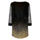 thumbnail image 5 of ICHUANYI Clearance Fashion Womens Printing Dress SeeThrough Mesh Perspective Long Sleeve V Neck Dresses(Black, S) ICHUANYI WER2023081204179, 5 of 5