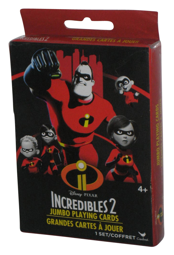 DISNEY INCREDIBLES 2 JUMBO PLAYING CARDS 3.5" X 5" SET BRAND NEW IN BOX 