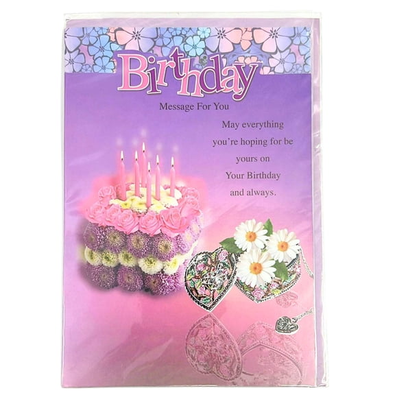 8 x 5.5 Inch Happy Birthday Greeting Card with Envelope for Gifts: 1 Pack