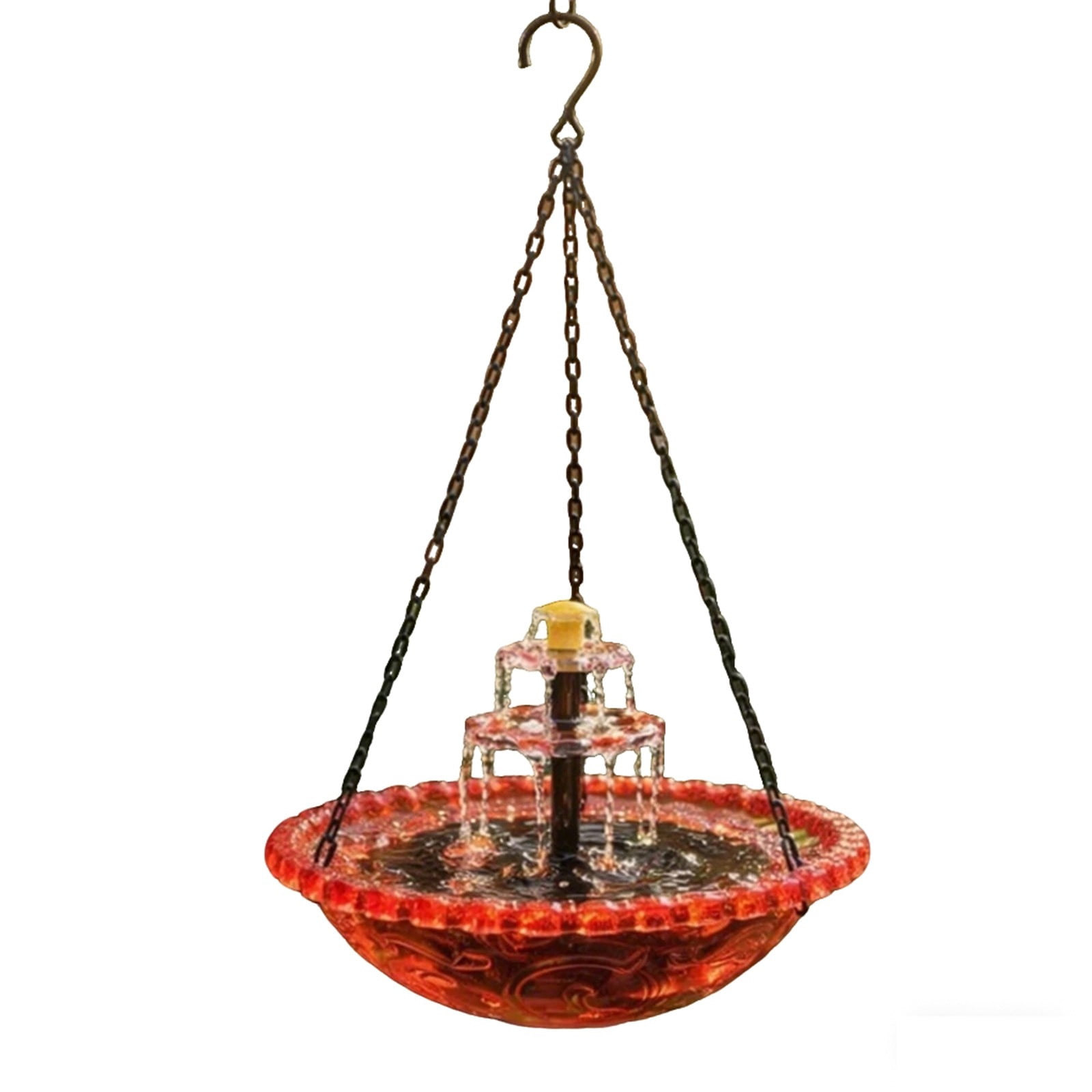 Culer Hanging Bird Bath 9.25" Bird Bath Bowl With Solar Mount Bath Bowl Powered By Water For Outdoor Garden Solar Powered Bird Bath