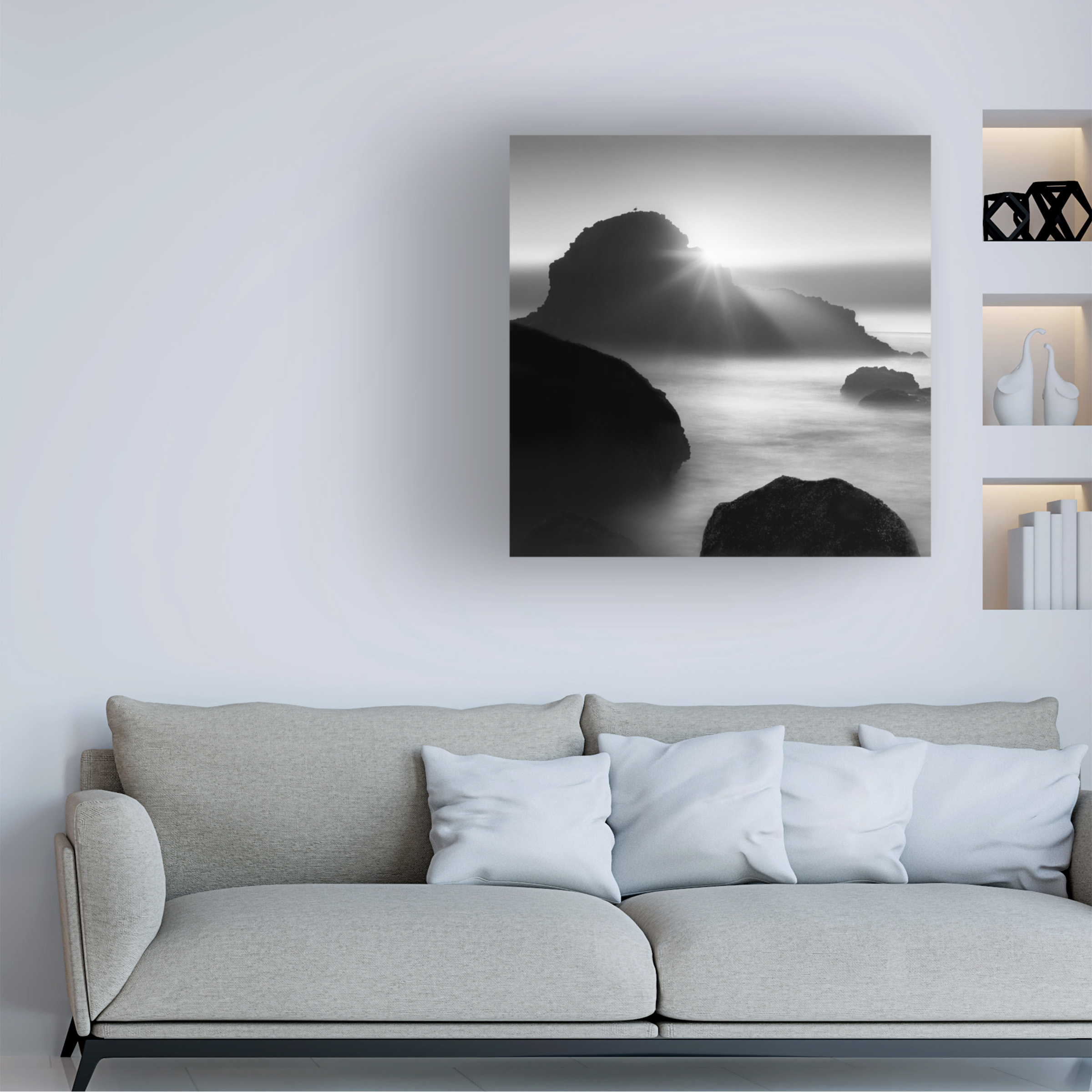 Trademark Fine Art Moises Levy Long Sunset at Indian Beach Canvas Wall Art - 35x35