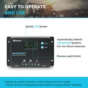 Renogy Wanderer 10 Amp 12V/24V PWM Negative Ground Solar Charge Controller Regulator Compatible with Bluetooth Module