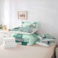 thumbnail image 6 of Homewish Green Dino 7 Pieces Bedding Comforter Set for Boys Girls,Cartoon Animal Dinosaur Full Bedding Set Lightweight,Botanical Plants Fitted Sheet Flat Sheet,Ultra Soft Home Decor,Reversible, 6 of 8