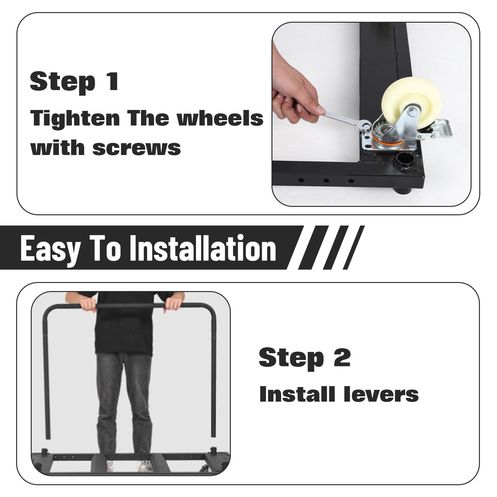 Accreate Steel Drywall Dolly, Heavy-Duty Panel Truck Cart with 5” PU Swivel Wheels for Moving Building Materials Furniture