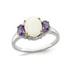 Amethyst and Created Opal Ring 1.35 Carats (Ctw) in Sterling Silver