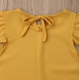 thumbnail image 4 of Seyurigaoka Baby Girls Summer Clothes Set Yellow Ruffle Chiffon Tops+Floral Skirt Outfits, 4 of 6