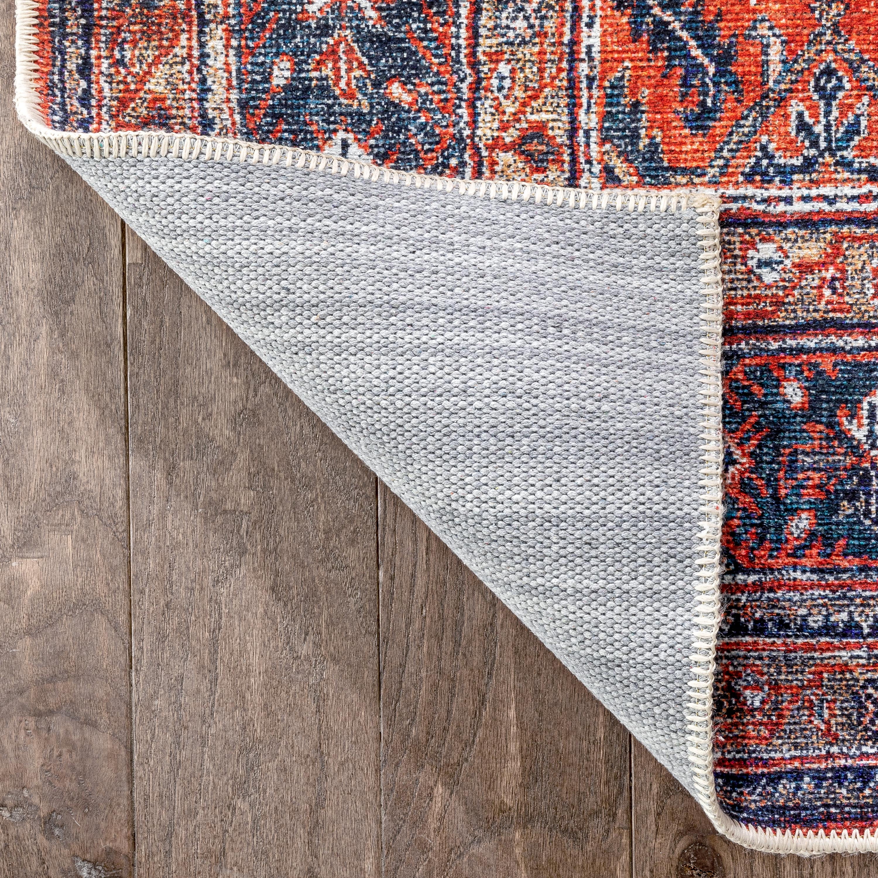 Well Woven Lotus Oriental Vintage Area Rug, 5.3' x 3.11', Recycled Cotton Backing, Durable And Easy To Clean, Flat Pile With A Soft Texture.