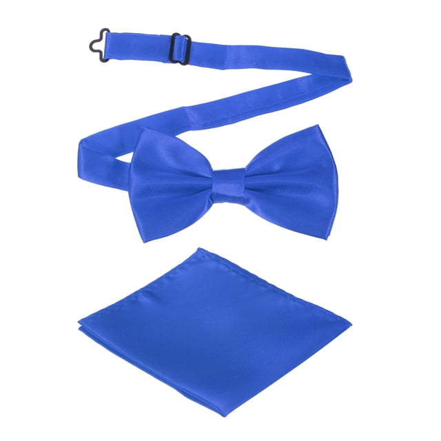 Pajarita para hombres, pajaritas ajustables con pañuelo de bolsillo, conjuntos de pajaritas preatadas para bodas (azul zafiro)