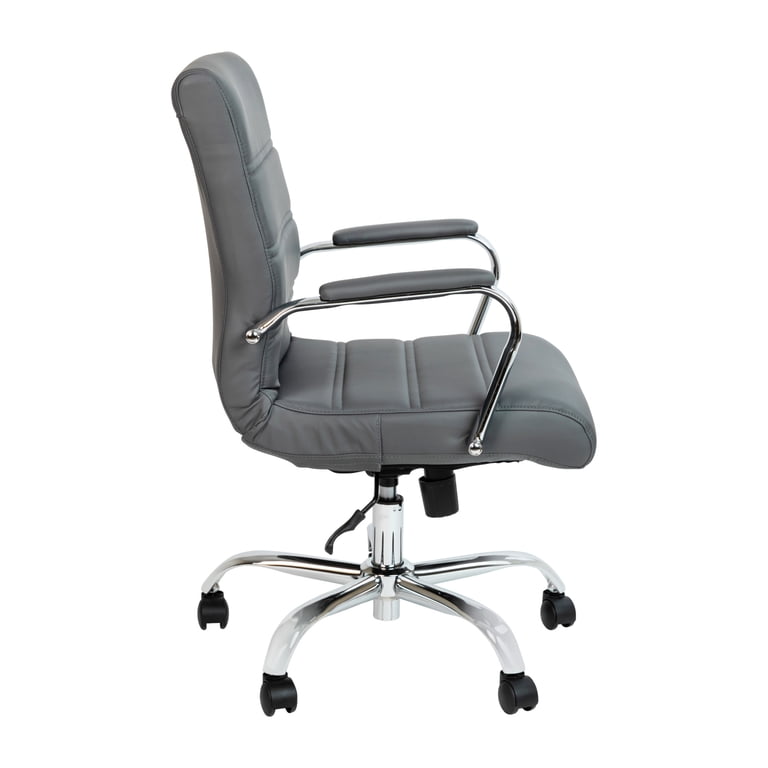 Flash Furniture Whitney Mid-Back LeatherSoft Executive Chair, Gray photo 7