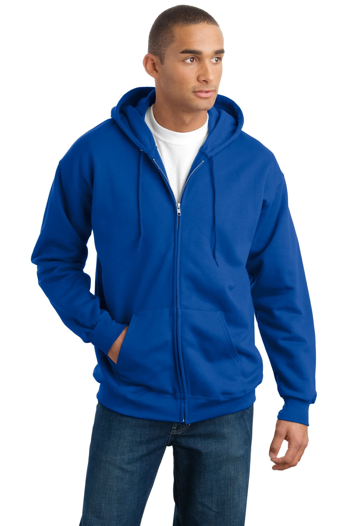 Hanes Men's Ultimate Cotton Full-Zip Hooded Sweatshirt - F283 - Walmart.com