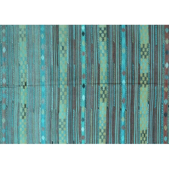 Ahgly Company Indoor Rectangle Southwestern Light Blue Country Area Rugs, 2' x 3'
