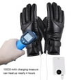 thumbnail image 6 of Electric Heated Gloves Touch Screen Winter Motorcycle Gloves for Men Women with USB Rechargeable 1 Pair PU Black, 6 of 11