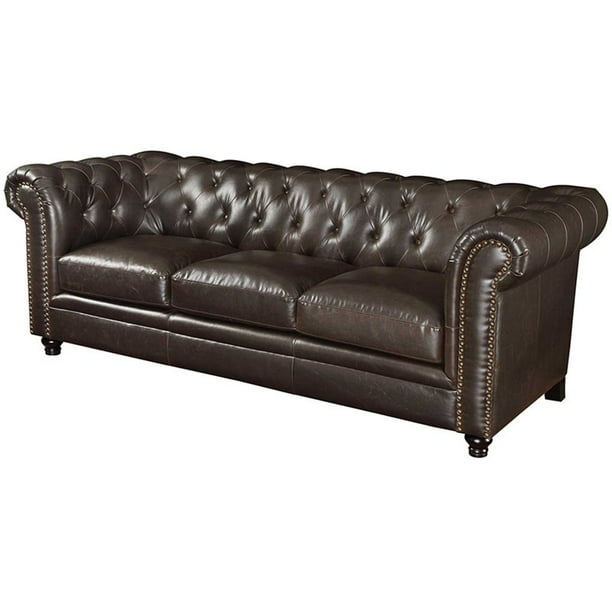 Kingfisher Lane Leather Sofa With Rolled Arms In Cuccino And Kingfisher Lane Leather Sofa With